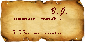 Blaustein Jonatán névjegykártya